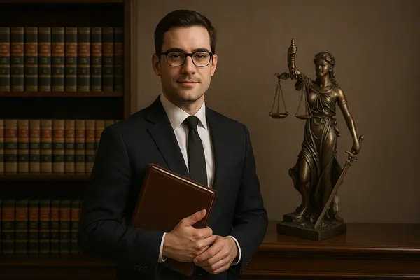 a male lawyer holding a book while posing for the camera from Lemon Law Lawyer Los Angeles in Los Angeles, CA - GMB Lemon Vehicles