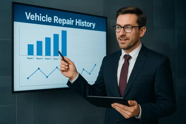 a lawyer giving a presentation with some statistics of vehicle repair history from Lemon Law Lawyer Los Angeles in Los Angeles, CA Lawyer near me a lawyer giving a presentation with some statistics of vehicle repair history from Lemon Law Lawyer Los Angeles in Los Angeles, CA Lawyer near me
