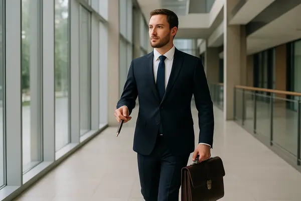a lawyer walking in a hall with a briefcase from Lemon Law Lawyer Los Angeles in Torrance, CA - Torrance CA